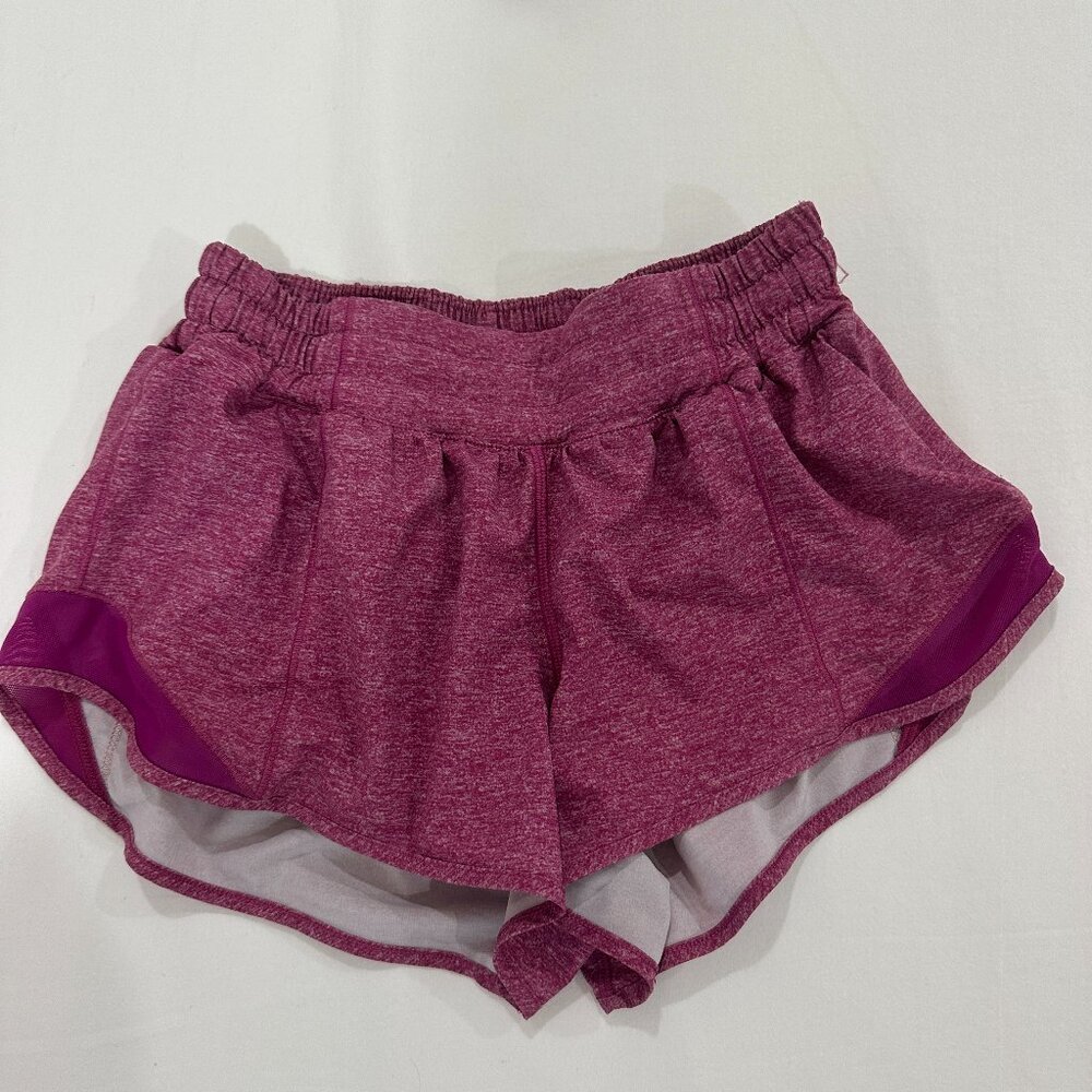 Lululemon Heathered Magenta Hotty Hot Shorts